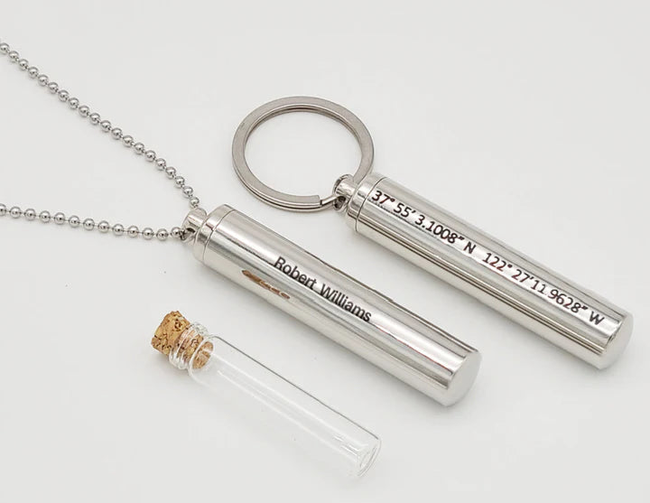 Custom Cremation Cylinder Pendant