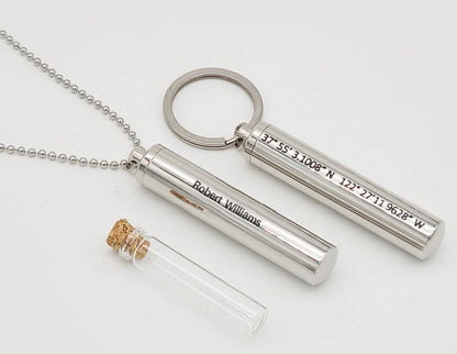 Custom Cremation Cylinder Pendant