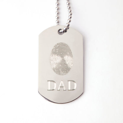 Dog Tag Fingerprint Pendant