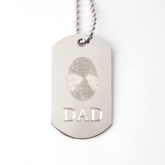 Dog Tag Fingerprint Pendant