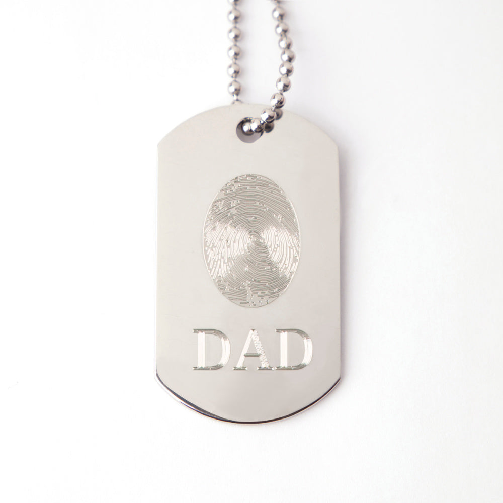 Dog Tag Fingerprint Pendant